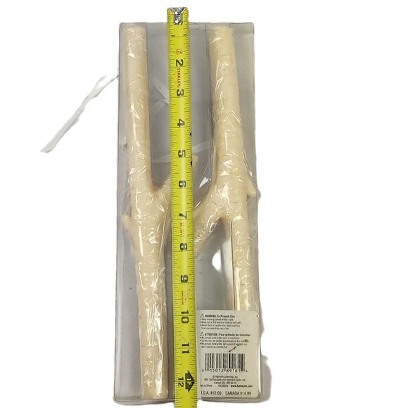 Vintage Hallmark Ivory Branch Taper Candles Set Of 2 Elegant Decor 12" 1DCJ6229 - Picture 4 of 6